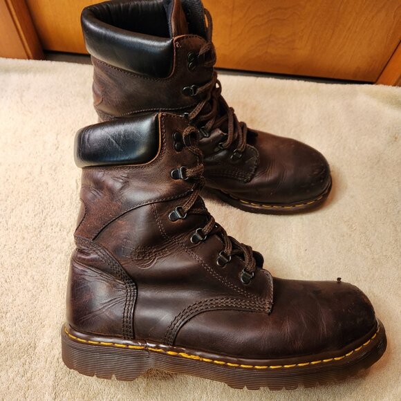 Dr. Martens 7741 Steel Toe Boots DR MARTENS BROWN INDUSTRIAL WORK BOOT STEEL TOE,SLIP  main image 4